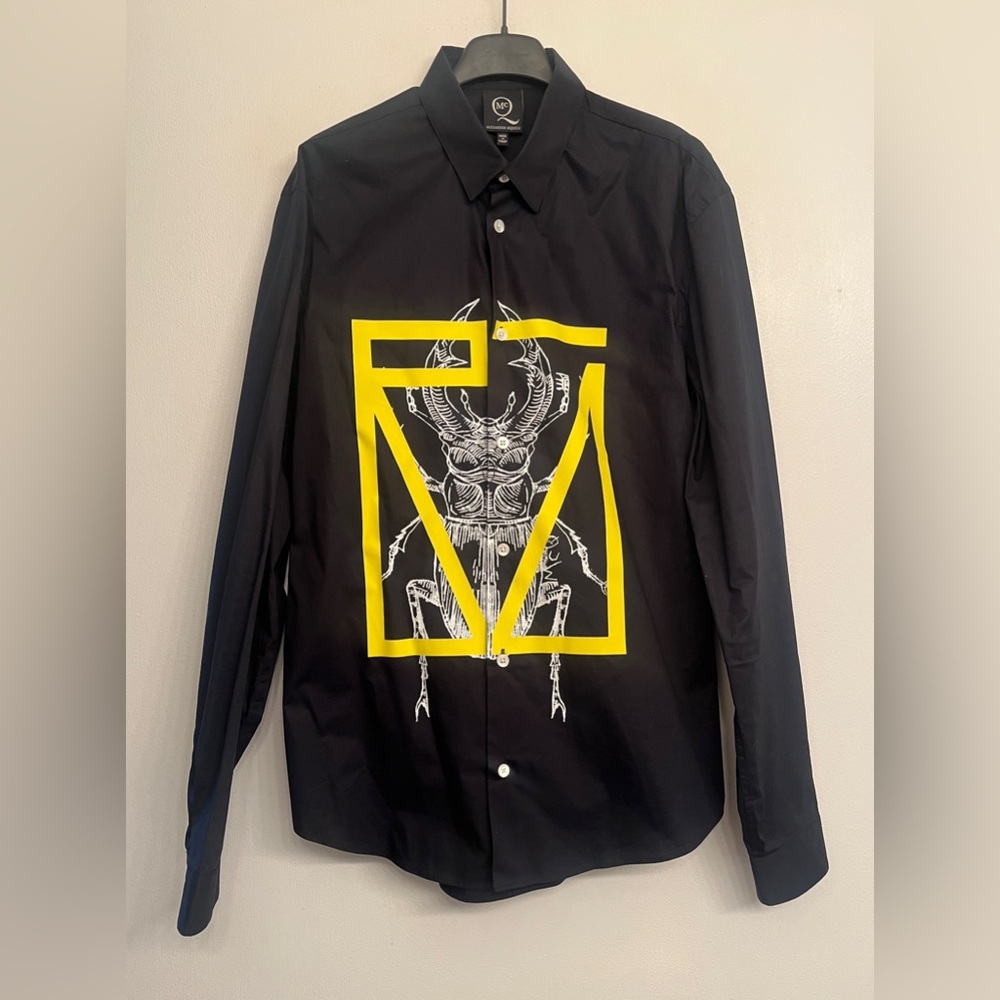Alexander McQueen Shirt with print of a beetle within a geometric design S .RARE